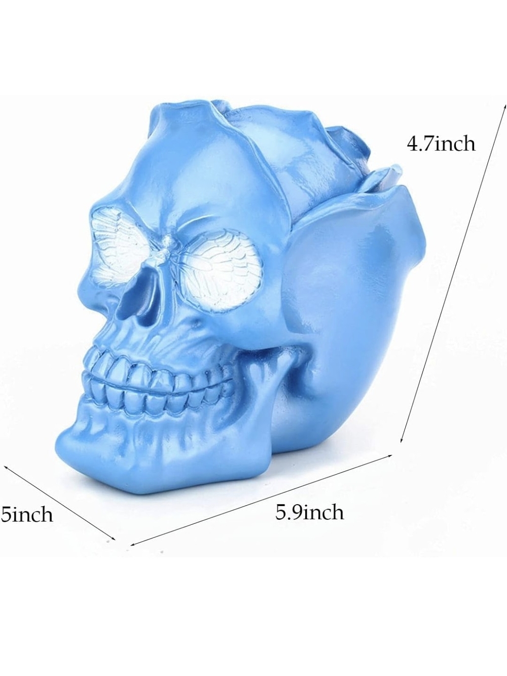 Blue Skull Decorative Makeup/Brush holder - Picture 2 of 4